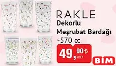 RAKLE DEKORLU MEŞRUBAT BARDAĞI 570 CC